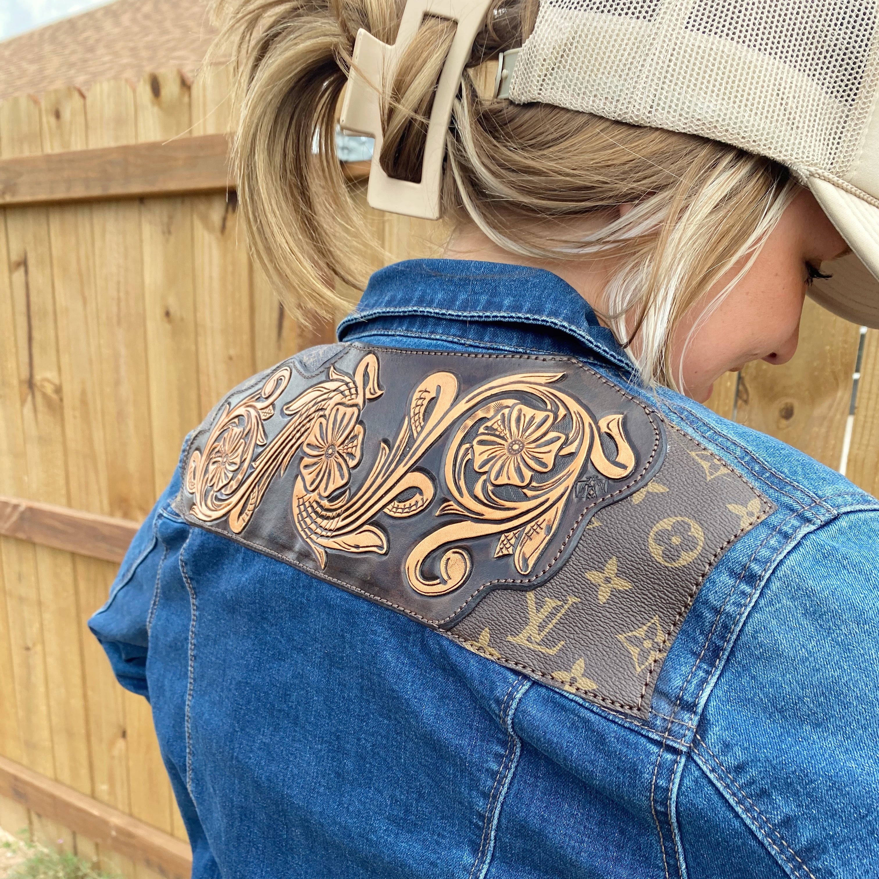 Leather Denim Jacket