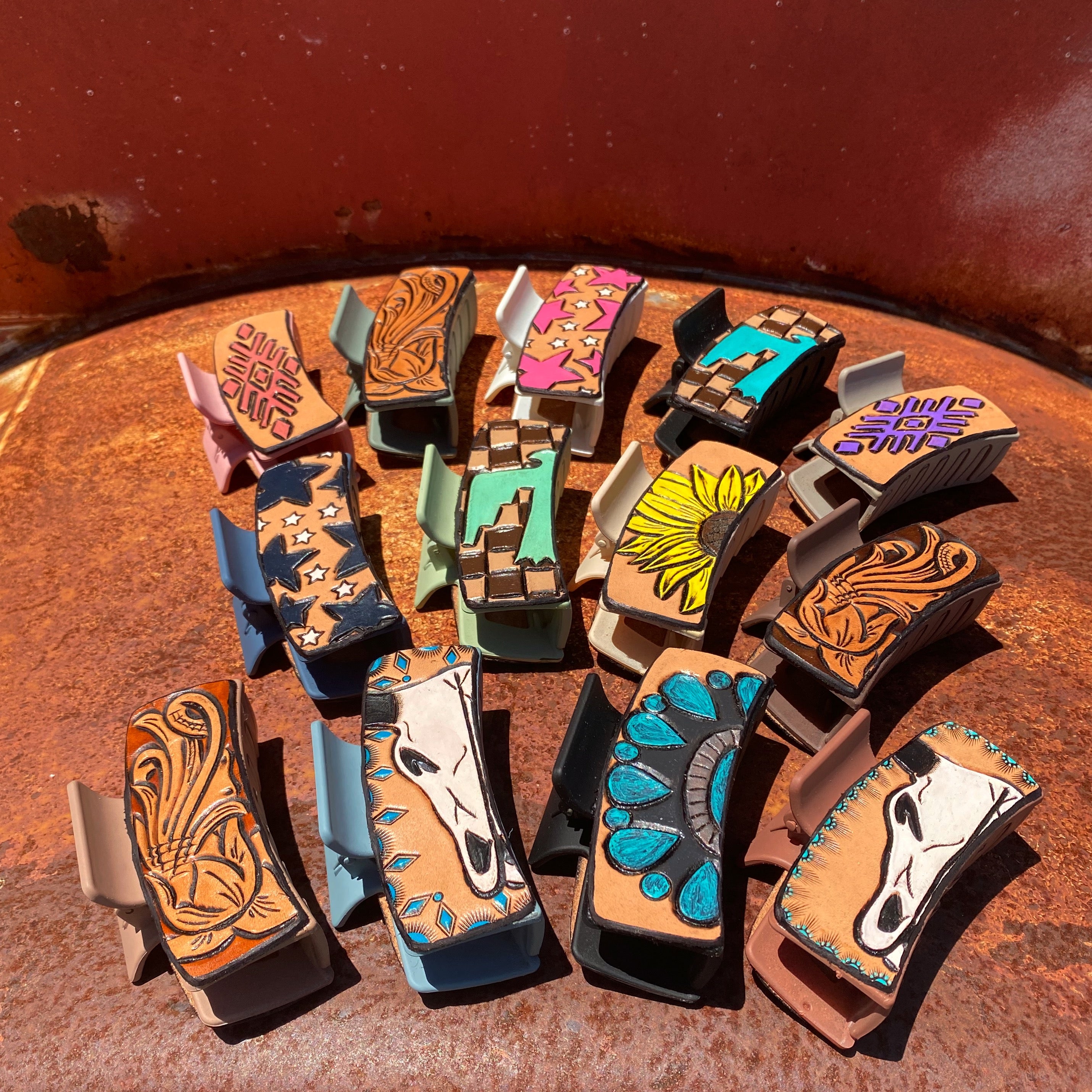 Leather Claw Clips 3.5”