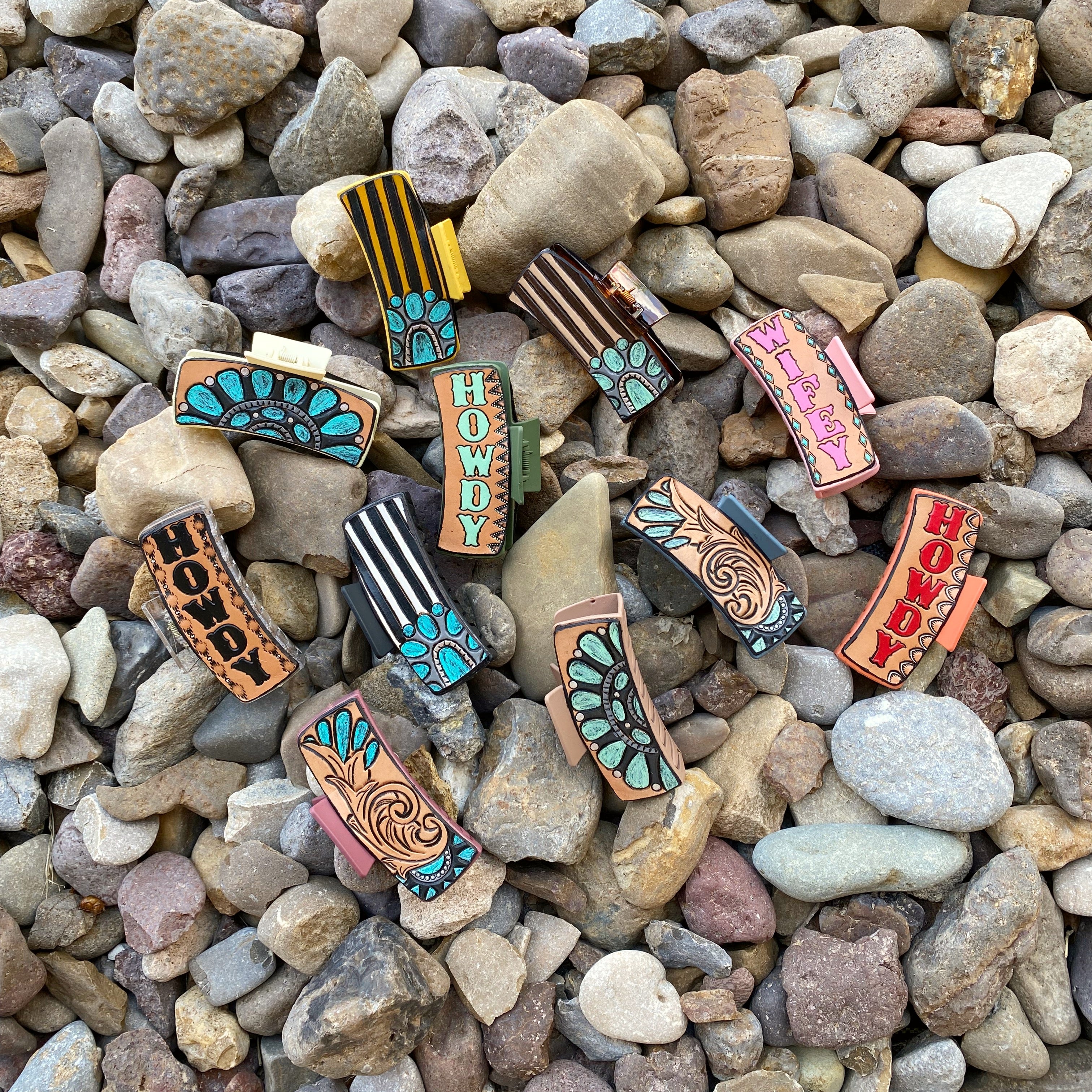 Leather Claw Clips 4”