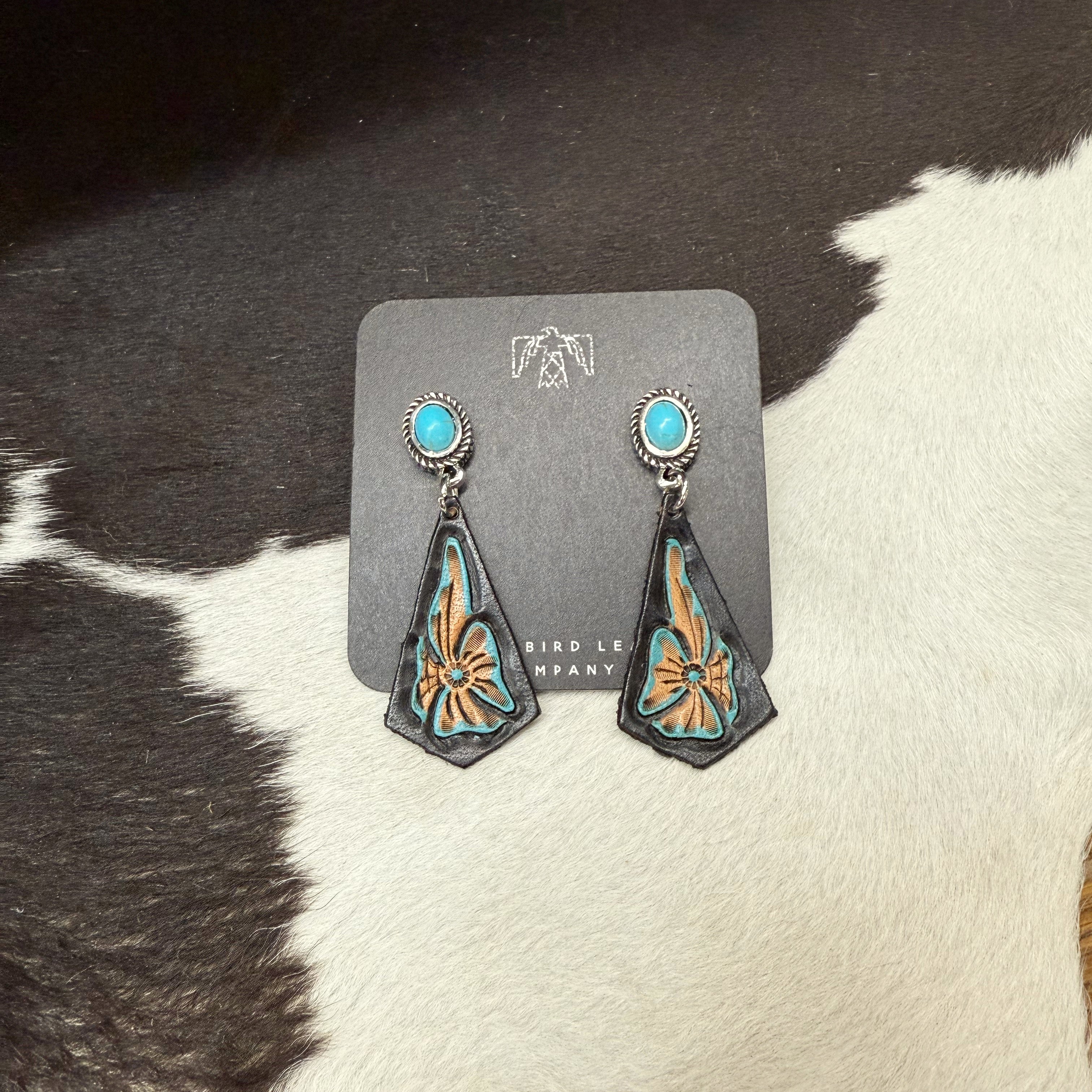 Turquoise Stud with Flowers