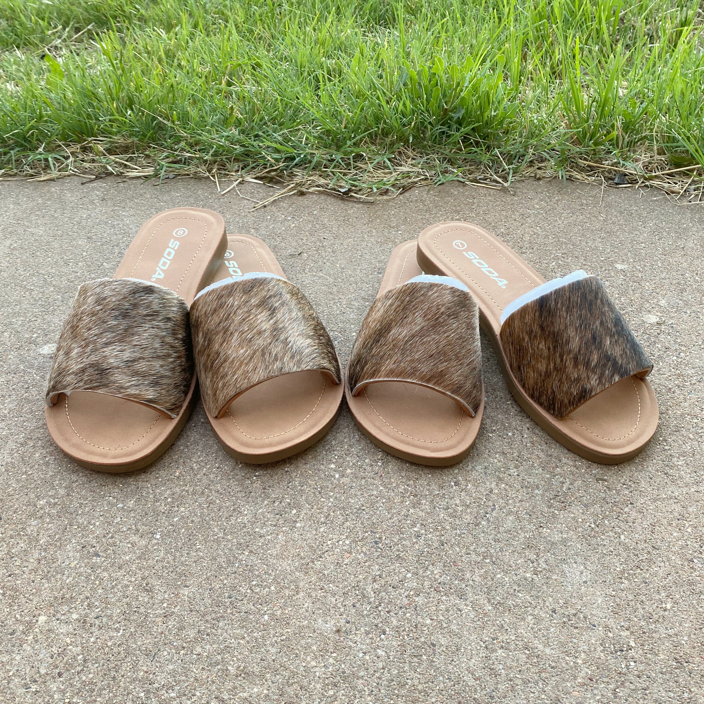 Tan Brindle Cowhide Sandals